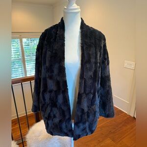 Anthropologie Chic Navy Women’s Plush Teddy Jacket by Tiny